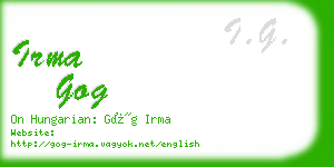 irma gog business card